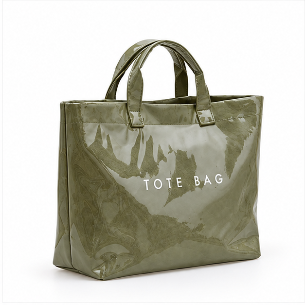 Glossy Olive Everyday Spacious Tote Bag
