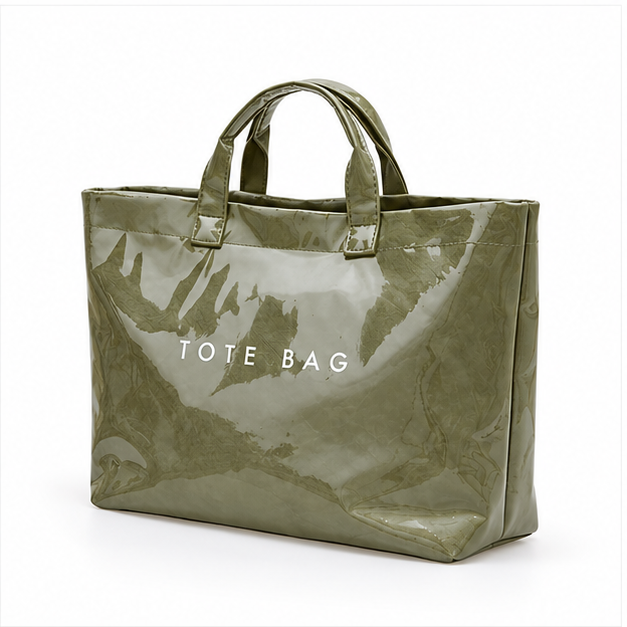 Glossy Olive Everyday Spacious Tote Bag