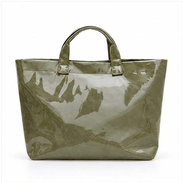 Glossy Olive Everyday Spacious Tote Bag