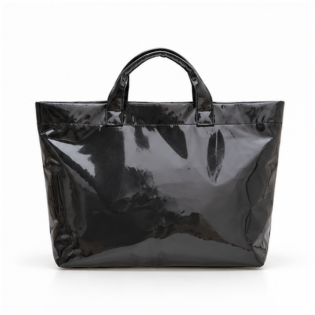 Glossy Black Everyday Lightweight Tote Bag
