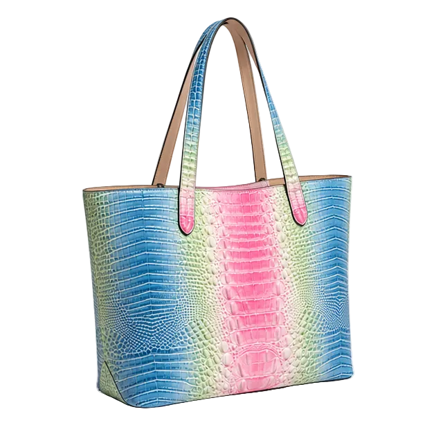 Grey Blue Purple Crocodile Tote Bag