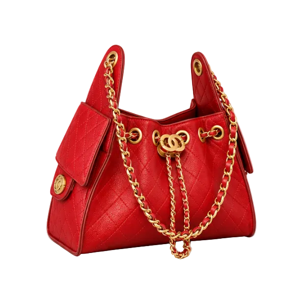 Luxury Red Quilted Chain Shoulder Handbag