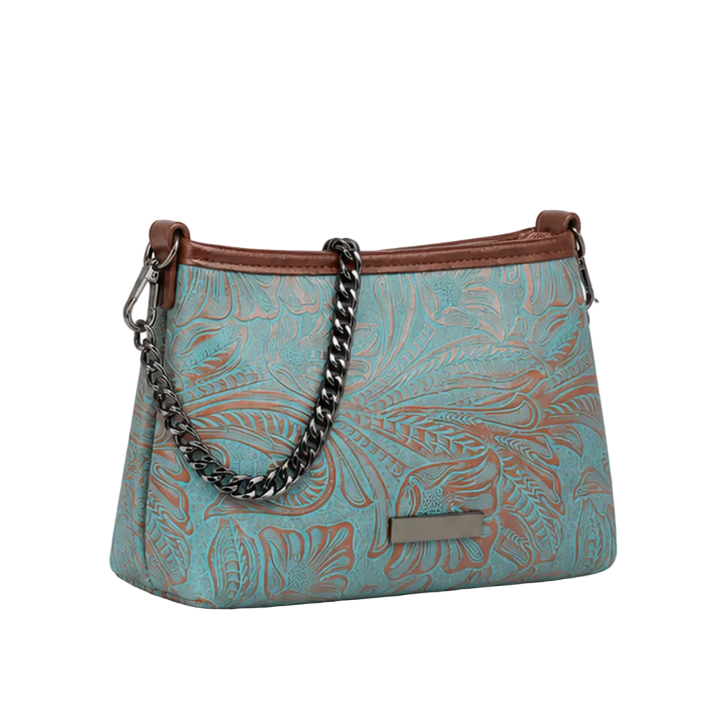 Turquoise Paisley Chain Shoulder Crossbody Bag