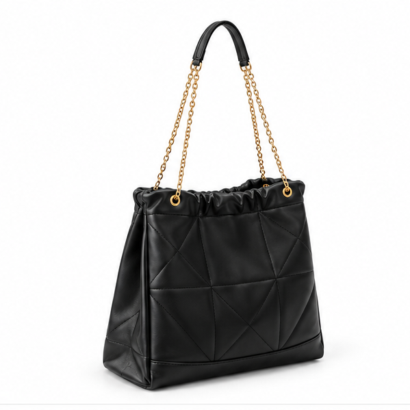 Black Quilted Chain Strap Shoulder Bag