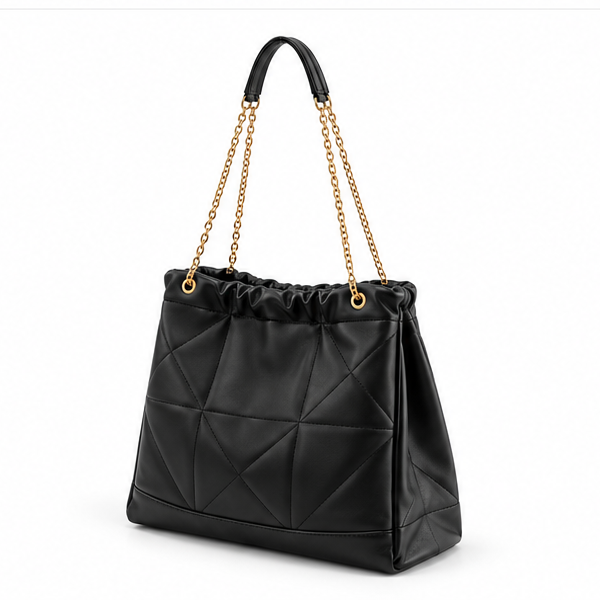 Black Quilted Chain Strap Shoulder Bag