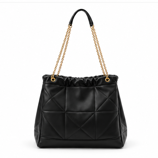 Black Quilted Chain Strap Shoulder Bag