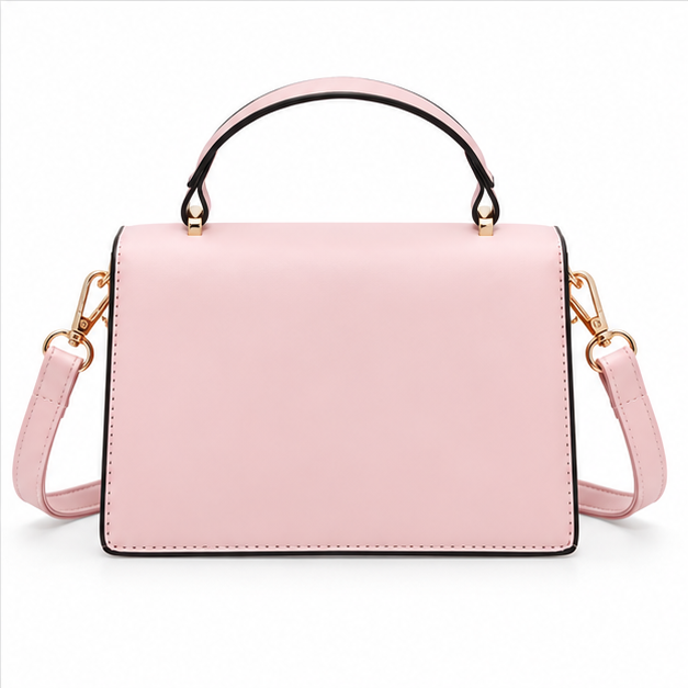Elegant Pink Geometric Chain Crossbody Bag