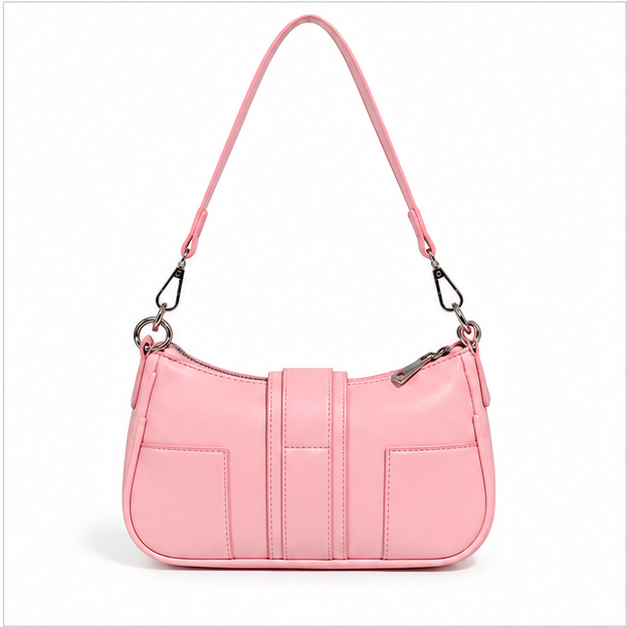 Pink Chain Buckle Shoulder Handbag Purse