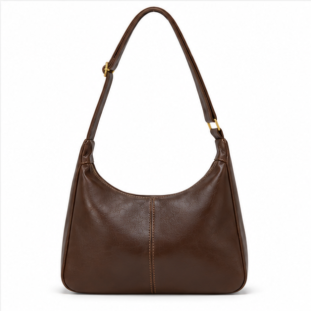 Vintage Brown Leather Hobo Shoulder Bag