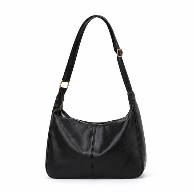 Classic Black Adjustable Hobo Shoulder Bag