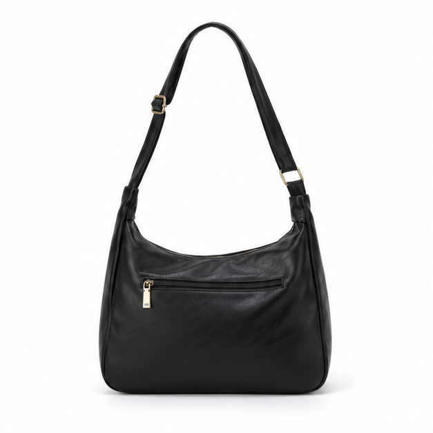 Classic Black Adjustable Hobo Shoulder Bag