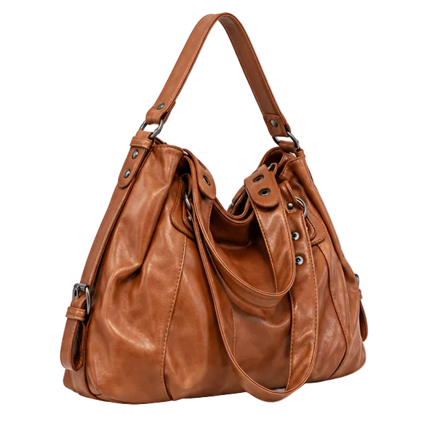 Vintage Brown Slouchy Leather Shoulder Handbag