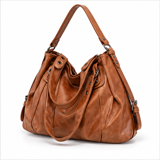 Vintage Brown Slouchy Leather Shoulder Handbag