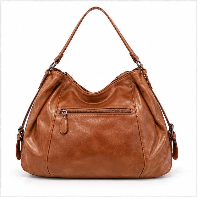 Vintage Brown Slouchy Leather Shoulder Handbag