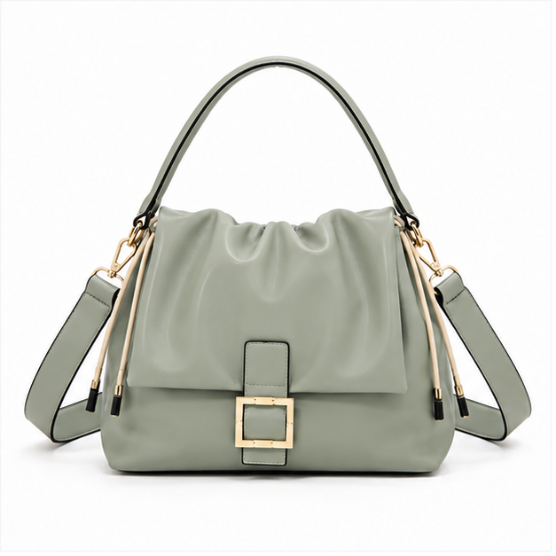 Sage Green Ruched Shoulder Bag