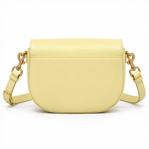 Elegant Yellow Saddle Crossbody Shoulder Bag