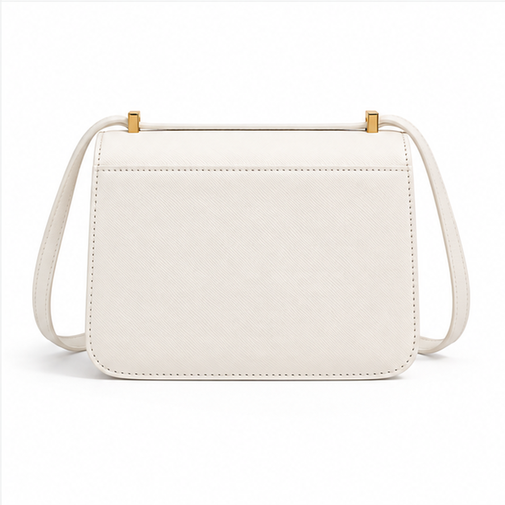 Elegant Ivory Structured Crossbody Shoulder Bag