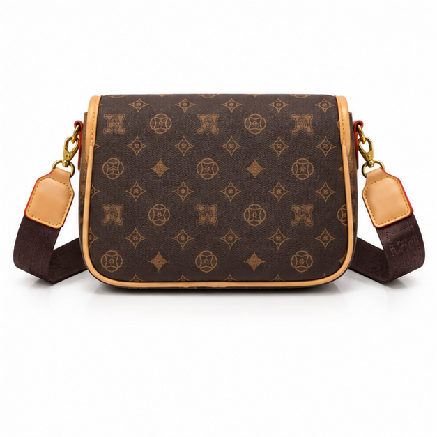 Brown Monogram Chain Crossbody Shoulder Bag