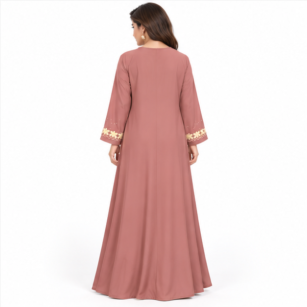 Elegant Pakistani Embroidered Floral Maxi Kaftan