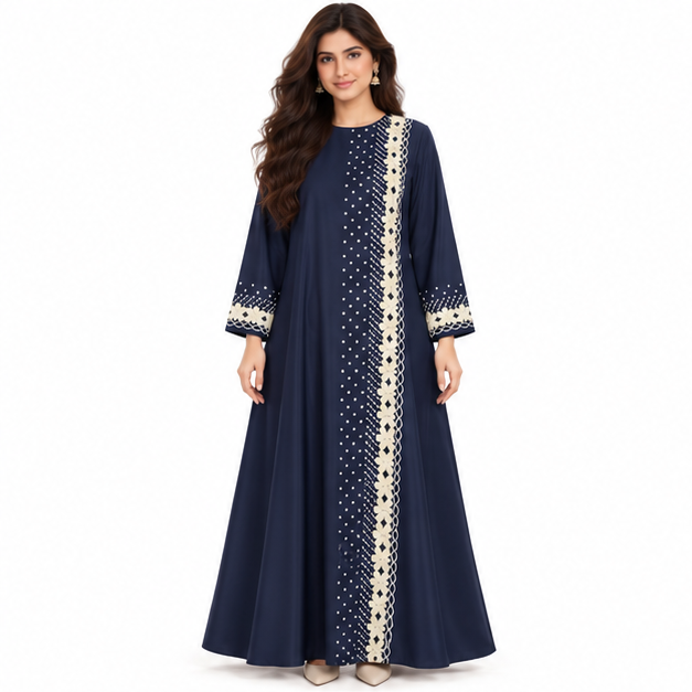 Elegant Pakistani Kaftan With Floral Embroidery