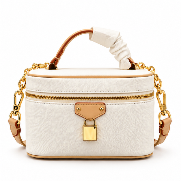 Elegant Structured Vanity Crossbody Handbag Purse