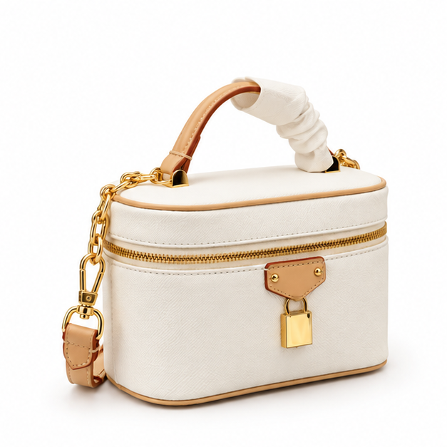 Elegant Structured Vanity Crossbody Handbag Purse