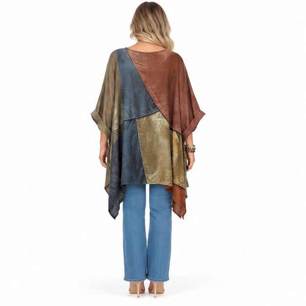 Artistic Multicolor Cat Print Kaftan Top