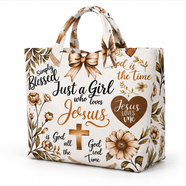 Blessed Faith Floral Christian Tote Bag