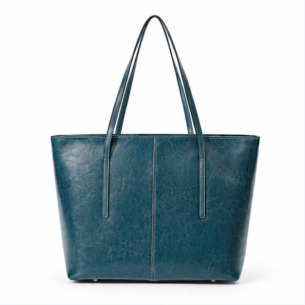 Elegant Teal Textured Everyday Shoulder Tote