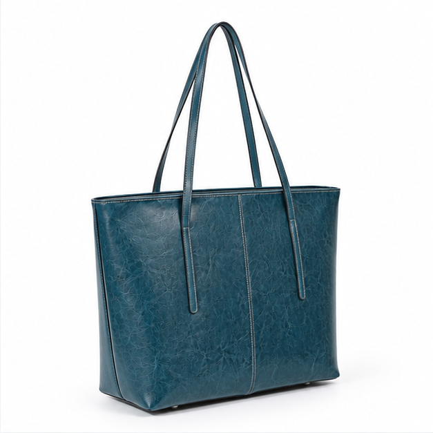 Elegant Teal Textured Everyday Shoulder Tote
