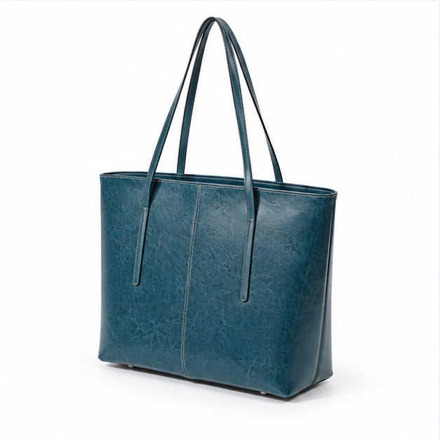 Elegant Teal Textured Everyday Shoulder Tote