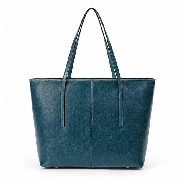 Elegant Teal Textured Everyday Shoulder Tote