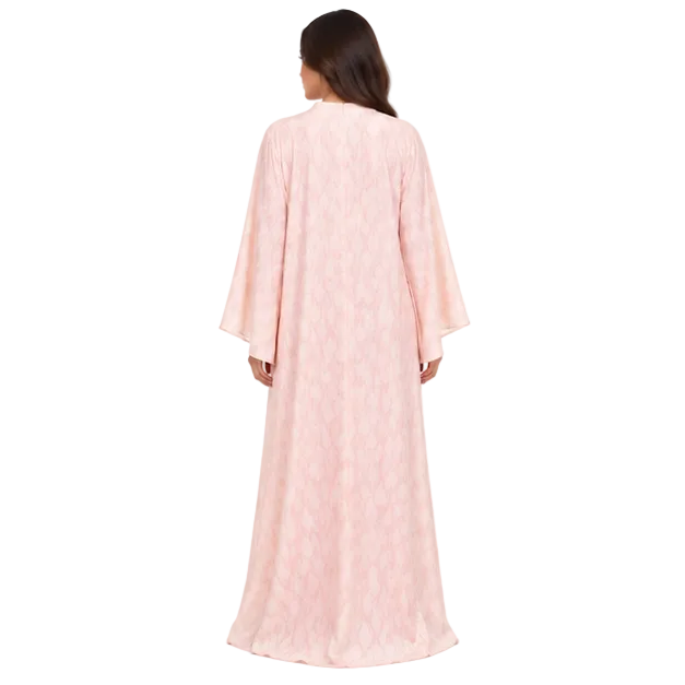 Elegant Blush Pink Embroidered Sequin Kaftan
