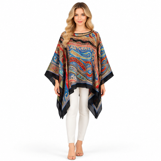 Elegant Multicolor Paisley Print Kaftan Top