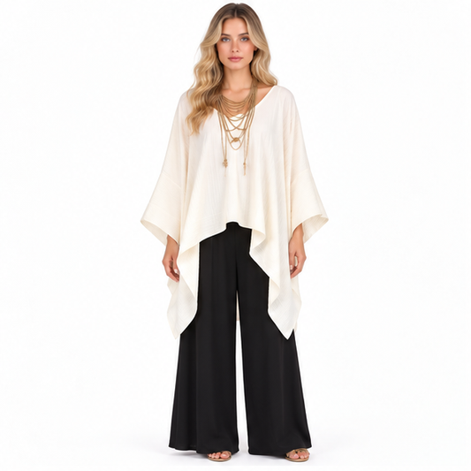 Elegant Ivory Flowing Kaftan Tops Collection