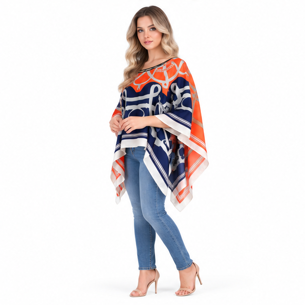 Elegant Multicolor Geometric Print Kaftan Top