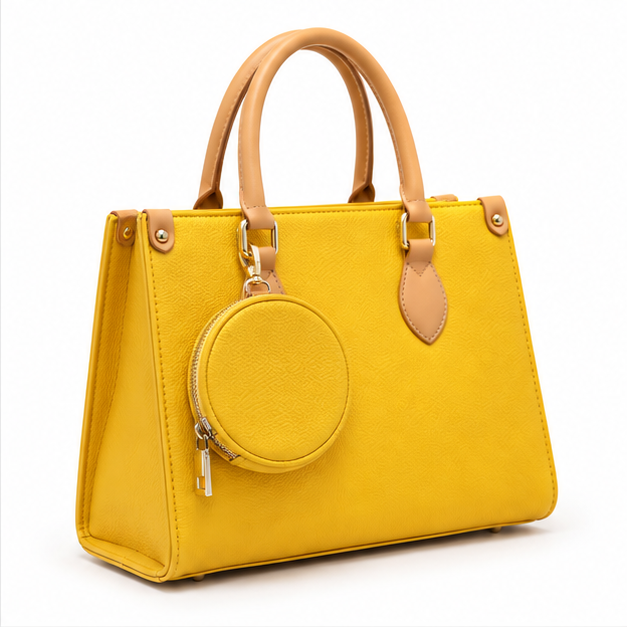 Sunshine Textured Tote With Coin Pouch