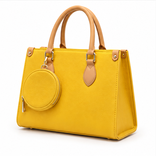 Sunshine Textured Tote With Coin Pouch