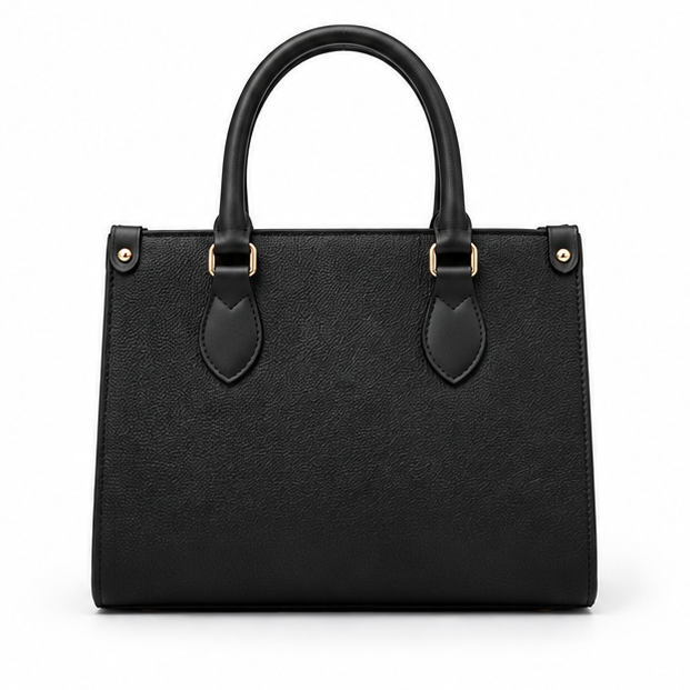 Elegant Black Structured Tote With Coin Pouch