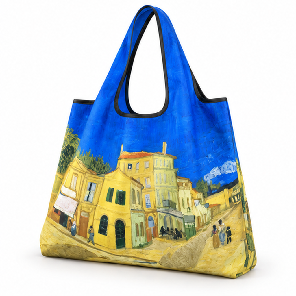 Artistic European Street Print Tote Bag