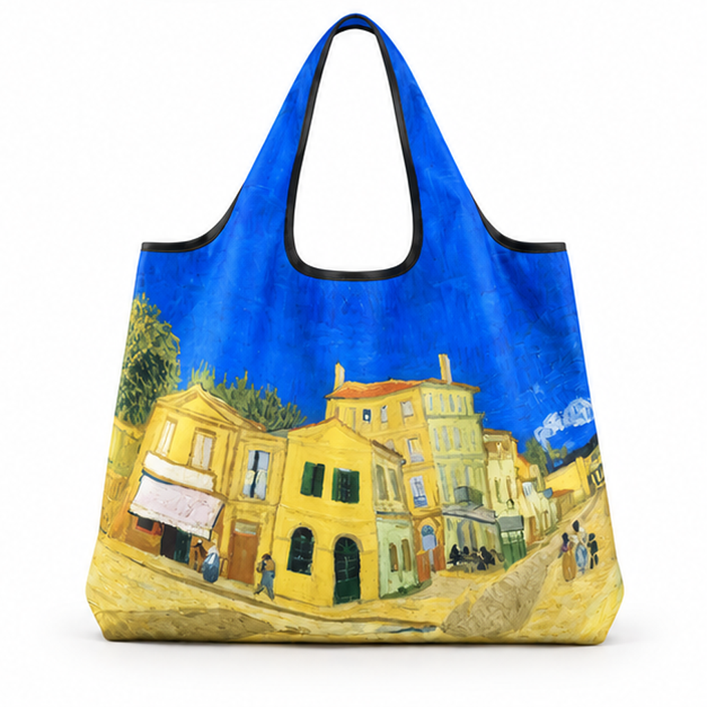 Artistic European Street Print Tote Bag