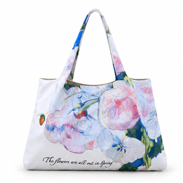 Pastel Floral Artistic Everyday Shoulder Tote