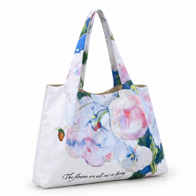 Pastel Floral Artistic Everyday Shoulder Tote