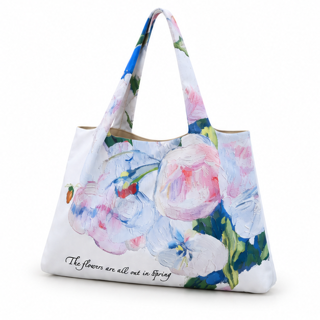 Pastel Floral Artistic Everyday Shoulder Tote