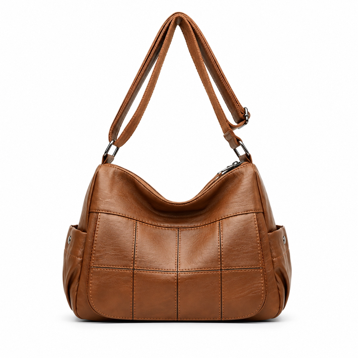 Classic Brown Multi Pocket Crossbody Bag