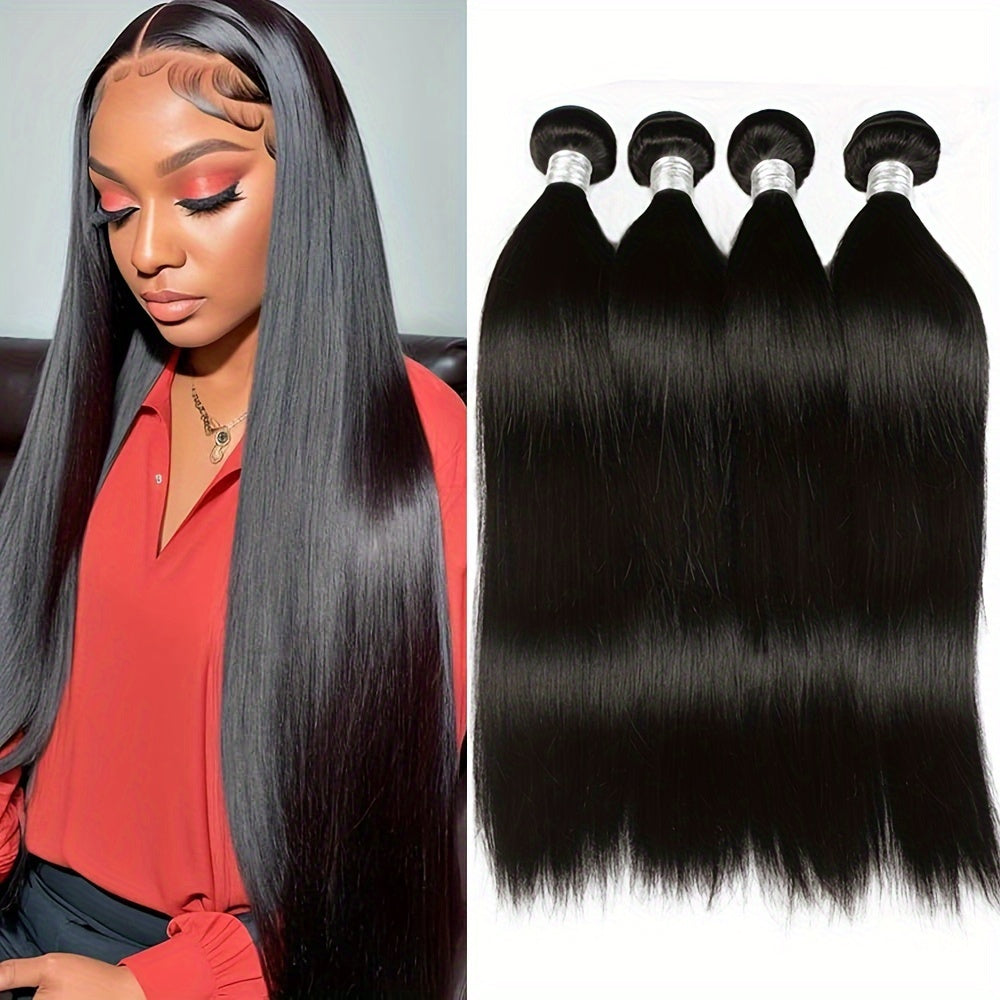 Unprocessed Indian Virgin Human Hair Bundles, Straight And Raw, Suitable for Women, Available in Sets of Four