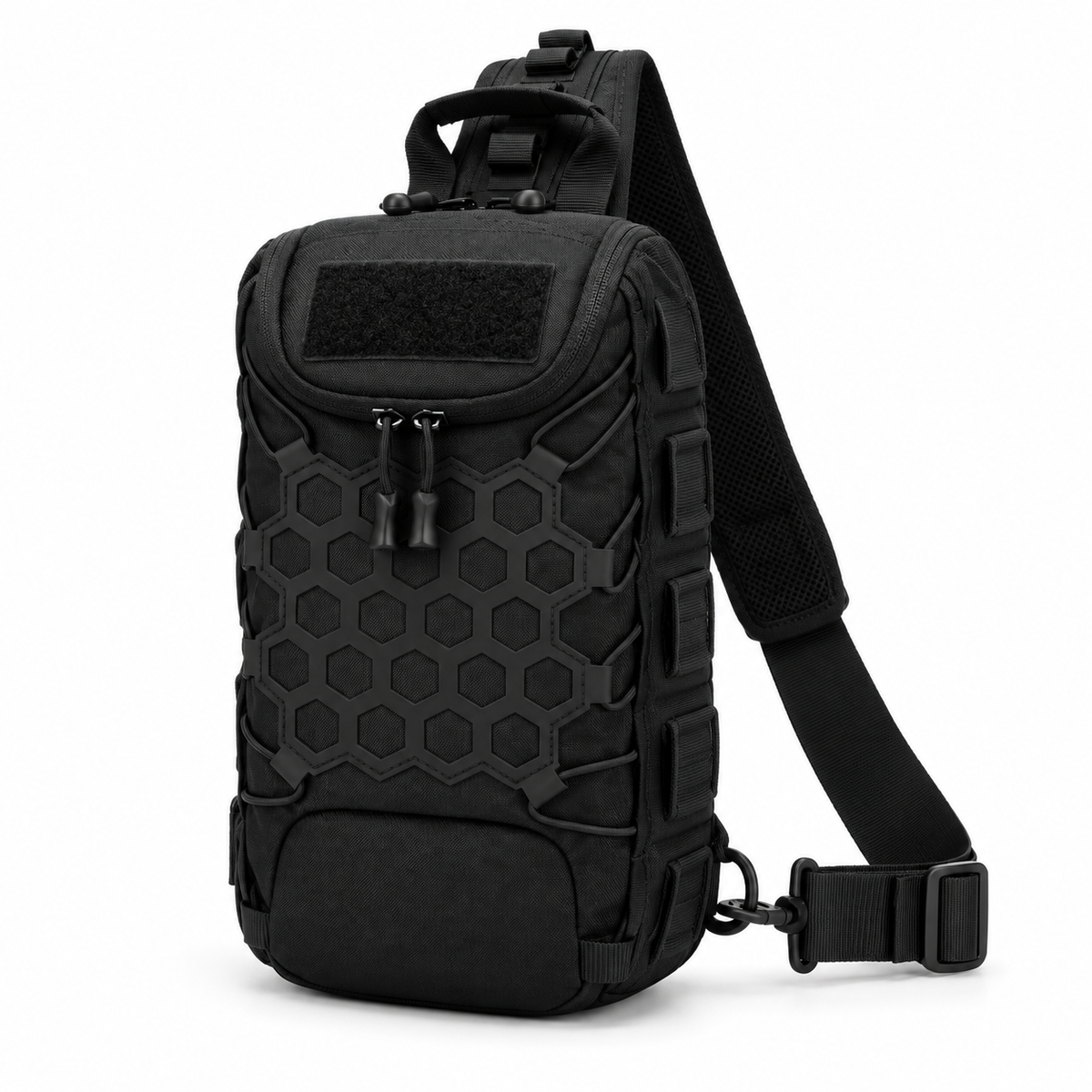 Black Tactical Hexagon Sling Crossbody Bag