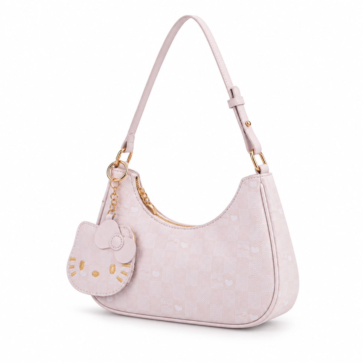 Blush Pink Vegan Leather Shoulder Bag