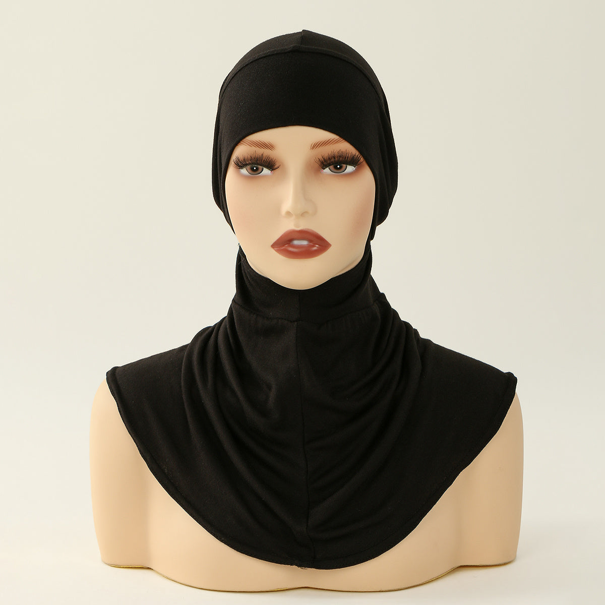 Women's Adjustable Elastic Hijab Scarf - Breathable, Middle Eastern-Inspired Design, Durable Fabric for Ramadan & Daily Wear, White & Black