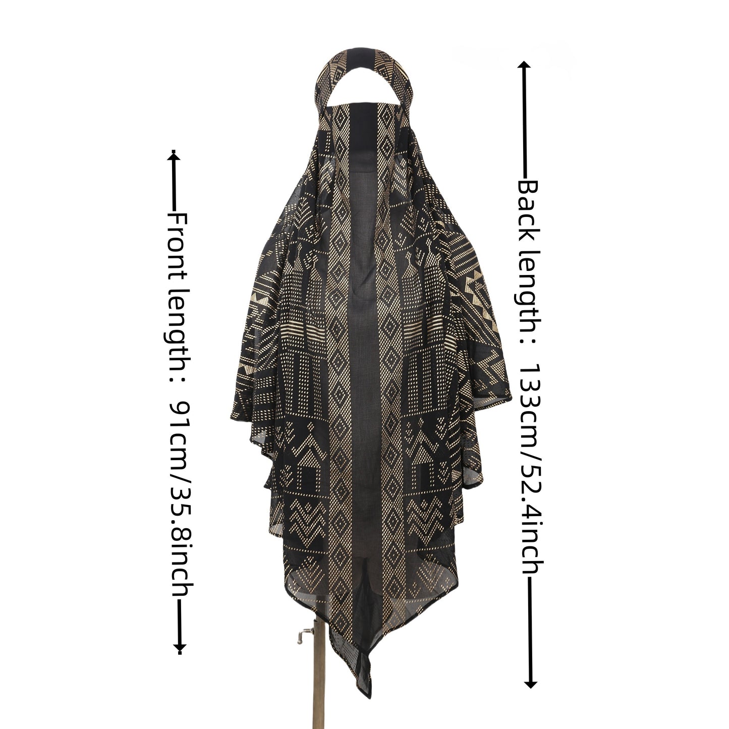 A Luxurious Women's Scarf in a Stylish Retro Elegant Design, Featuring Cold-Resistant And Warm Properties, Made of Pearl Chiffon with No Elasticity, Suitable for Muslim Khimar Hijab/Abaya.